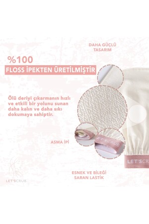 1 Stück Ecru Bath Shower Scrub Peeling-Handschuh aus 100 % Flush-Seide für Damen und Herren - 3