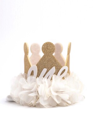 1 Yaş Kraliçe Doğum Günü Tacı - Beyaz - Le Mabelle