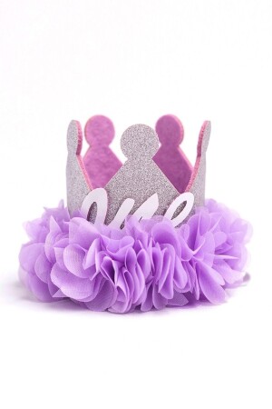 1 Yaş Kraliçe Doğum Günü Tacı - Lila - Le Mabelle