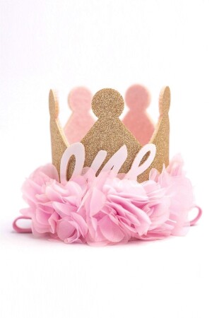 1 Yaş Kraliçe Doğum Günü Tacı - Pembe - Le Mabelle