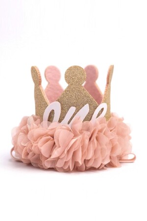1 Yaş Kraliçe Doğum Günü Tacı - Pudra - Le Mabelle