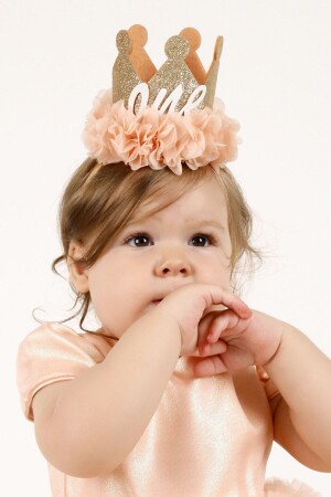 1 Yaş Kraliçe Doğum Günü Tacı - Somon - Le Mabelle