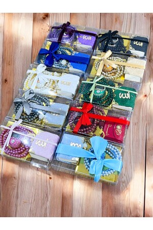 10 Adet Hediyelik Çeyizlik Kurdeleli Kutulu Mini Kur'an-ı Kerim Tesbih Ve Taşlı Zikirmatik Setimiz - Ayhanhome