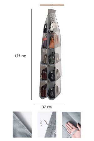 10 Cepli Dolap Içi Çanta Ve Ayakkabı Düzenleyici Geniş Hacimli Şeffaf Pencereli Organizer 125cmx37cm GYM.02623.00.92 - Helen's Home