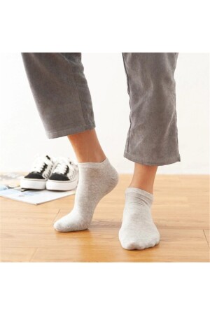 10 Çift Pamuklu Çok Renkli Erkek Patik Çorap Bilek Boy O-13 - 4