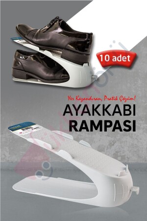 10 Stück weiße Schuhrampe, Schuh-Organizer, Organizer RH-131 - Dükkanönü