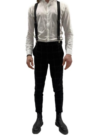 %100 Deri Siyah Unisex Pantolon Askısı ZKTNASKS15 - ZEKTON