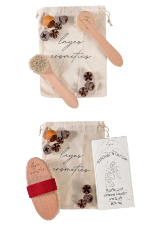 %100 Doğal At Kılı Selülit Fırçası - %100 Doğal At Kılı Yüz Fırçası - Layes