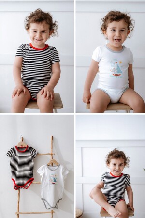 %100 Pamuk 2li Kısa Kollu Bebek Body - Lilabio