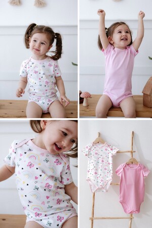 %100 Pamuk 2li Kısa Kollu Bebek Body - Lilabio