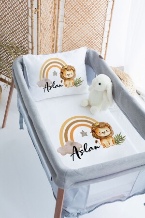 %100 Pamuk Isme Özel 70x120 Park Yatak Nevresim Takımı - Lilabio