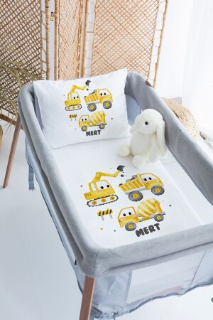 %100 Pamuk Isme Özel 70x120 Park Yatak Nevresim Takımı - Lilabio