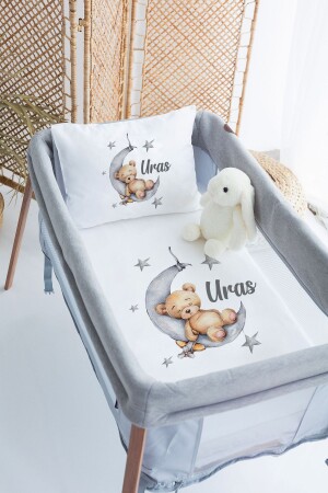 %100 Pamuk Isme Özel 70x120 Park Yatak Nevresim Takımı - Lilabio