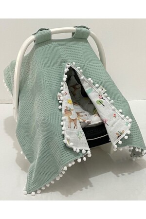 %100 Pamuk Müslin Kumaş Çift Taraflı Puset Anakucağı Örtüsü babycity00222 - Babycitytr