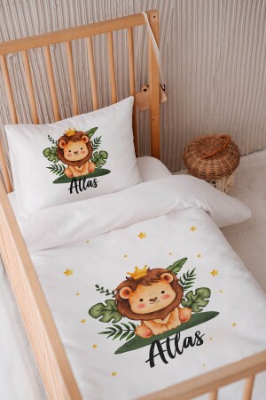 %100 Pamuk Saten Isme Özel 100x150 Bebek Yatak Nevresim Seti BKN0100 - Lilabio