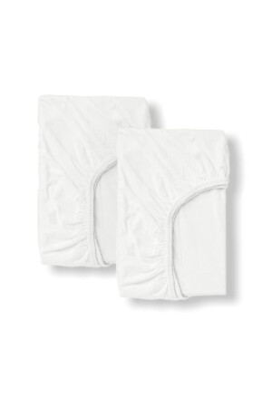 %100 Pamuklu Bebek Çocuk Lastikli Çarşaf 70x120 Beyaz (2 ADET) 41 - Bebek Özel