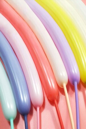 100'lü Adet Makaron Soft Sosis Balon Karışık Renk Uzun Ince Balon + 1 Adet Balon Pompası SOSİSPOMPA1 - 3