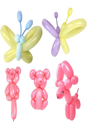100'lü Adet Makaron Soft Sosis Balon Karışık Renk Uzun Ince Balon + 1 Adet Balon Pompası SOSİSPOMPA1 - 4