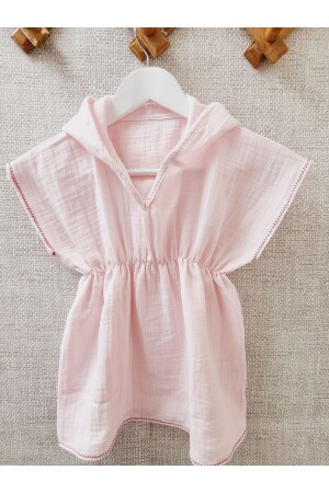 %100pamuklu Müslin Bürümcük Kapüşonlu Panço bornoz- Plaj Havlusu - Yadababy