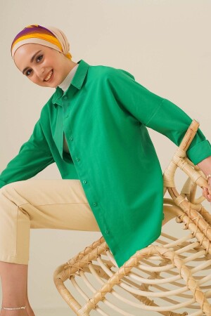 103901 Übergroßes Basic-Hijab-Hemd – Grün 103901BGD19 - 1