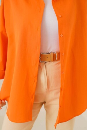103901 Übergroßes Basic-Hijab-Hemd – Orange 103901BGD19 - 4