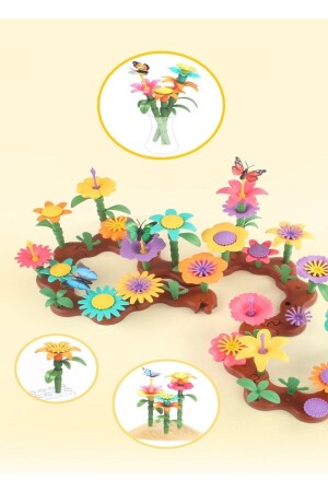 106 Parça Bahçe Çiçek Yapım Seti Yapboz Bul Tak Puzzle Plaj Deniz Oyuncağı Eğitici Oyuncak HYD-9015363-9386 - 2