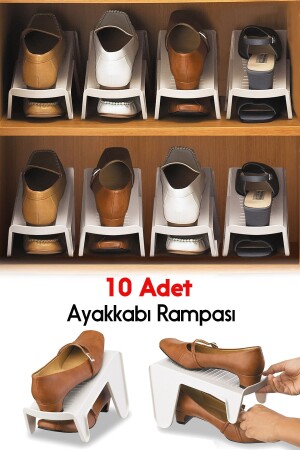 10'lu Plastik Ayakkabı Düzenleyici Ayakkabılık Organizeri AYAKKABIRAMPASI10AD - 1
