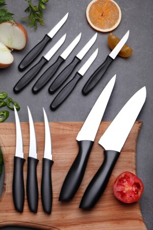 11 Parça Profesyonel Şef Bıçak Seti - Ultra Keskin Bıçaklar Meyve Kahvaltı Bıçağı MCH08870 - 1