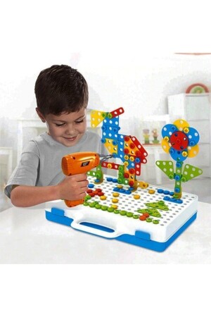 11b Matkaplı Vidalama Ve 3d Yaratıcı Mozaik Puzzle 198 Parça Creative Portable Box Yapı Lego Oyunu 11B - 1