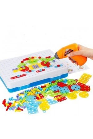 11b Matkaplı Vidalama Ve 3d Yaratıcı Mozaik Puzzle 198 Parça Creative Portable Box Yapı Lego Oyunu 11B - 4
