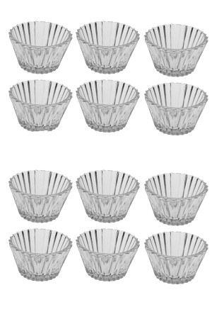 12 Adet Cam Mini Sosluk Reçellik Lokumluk Kahve Yanı Ikram Tabağı LGY-00170 - LaGabya