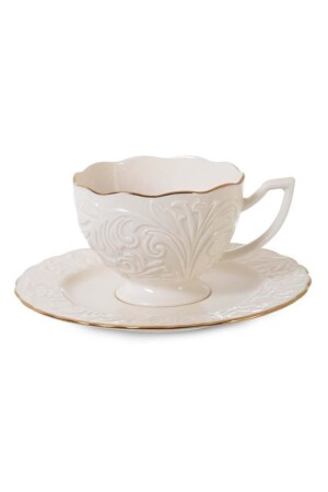 12-teiliges Porzellan-Tee-Nescafe-Tassen-Set für 6 Personen - İpek