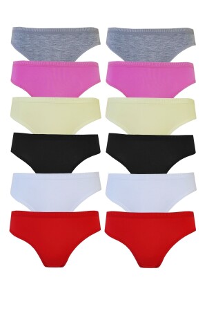 12li Kadın Bikini Külot Pamuklu Renkli Iç Çamaşırı Nevra 43290 - 1