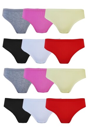 12li Kadın Bikini Külot Pamuklu Renkli Iç Çamaşırı Nevra 43290 - 2