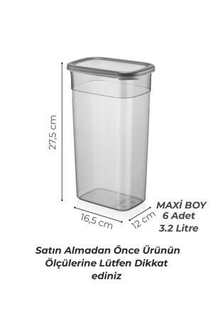 12'li Mega Boy Etiketli Dikdörtgen Erzak Saklama Kabı Seti 3200ml Çay Şeker Saklama Kabı 3.2 Litre MCH08482 - 4