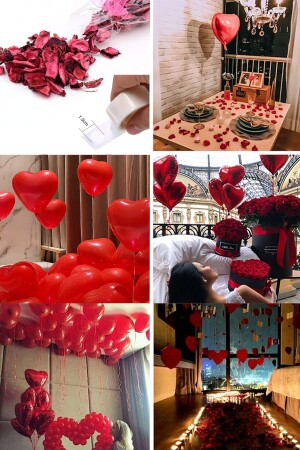 14 Şubat Sevgililer Günü Romantik Oda Mekan Süsleme Özel Gün Yıldönümü Gül Kalp Balon Mum Süpriz Set 300120231450 - 1