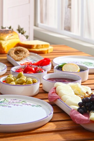 14-teiliges stapelbares Lavendel-Frühstücksset für 6 Personen – Luxus-Frühstückspräsentationsset Teller MCH08719 - 4