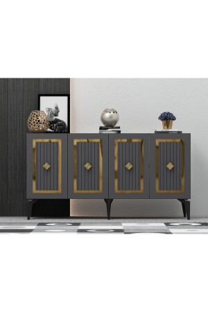 150 cm Nora Konsole Anthrazit-Gold NORAKNS - DEMONTE DECOR