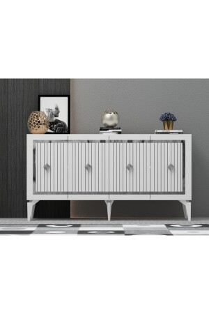 150 cm Nova Konsole Weiß-Silber NOVAKNS - DEMONTE DECOR