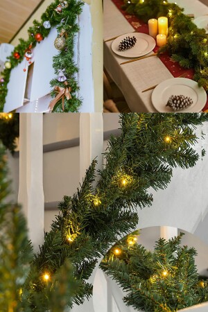 160cm Yılbaşı Ağaç Çam Dalı Garland Dekoratif Ledli Günışığı Yeni Yıl Dekor Süsleri (1,60metre) 271020221700 - 3