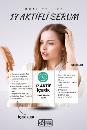 17 Aktifli Saç Dökülmesine Karşı Serum - Saç Güçlendirici Dökülme Karşıtı Saç Serumu Ve Yağı QL17S - 4