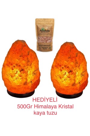 2 Adet 2-3kg Himalaya Kaya Tuzu Lambası Kablo Ampul 500ge Himalaya Tuz Hediyeli - Anadolu Hasat