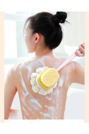 2-in-1-Duschkörperbürste mit Borsten und Luffa-Rückenbürste mit langem Griff - Beyzana