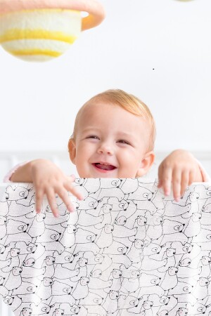 2 Katlı Süper Soft Bebek Müslin Örtü Bebek Battaniyesi Cuddle 100x150 Cm TL-DBMO-100150 - 1