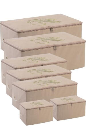 2 Mega 3 große 2 kleine Aufbewahrungstaschen Set Beige H-2m-3B-2k - umbellatum
