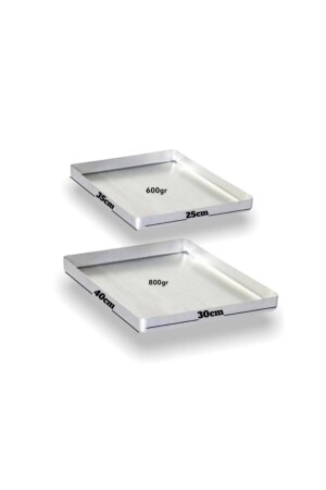 2-teiliges Baklava-Gebäcktablett-Set aus Aluminium, 25 x 35 cm und 30 x 40 cm, TYC00512112992 - Yıldız çelik