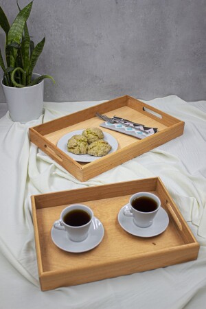 2-teiliges Präsentationstablett und dekoratives Tablett aus Holz – Nova Tray Nova0001 - 1