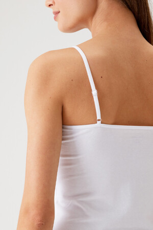 2-teiliges Sparpaket für Damen, weiß, 1204, dünne Träger, Basic-Unterhemden-Set aus Baumwolle, 1004-2 - 5