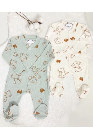 2-teiliges Strampler-Set für Babys mit Teddybär-Muster, Neugeborenen-Outfit - Verona Tarz