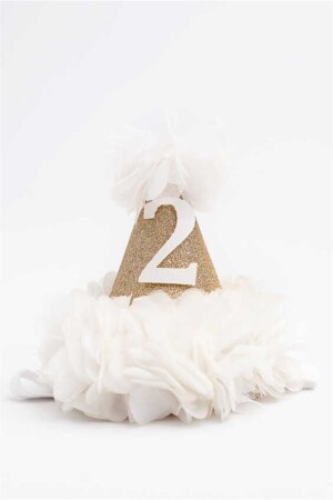 2 Yaş Huni Doğum Günü Tacı - Beyaz - Le Mabelle